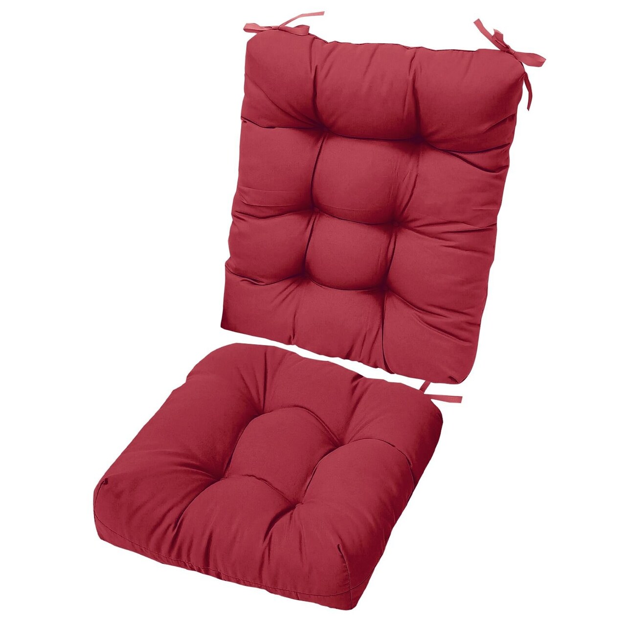 Edge Collections - 3.54" x 3.54" - Red - Cushion Seat Cushion Rocking Chair Cushion - 2 Piece